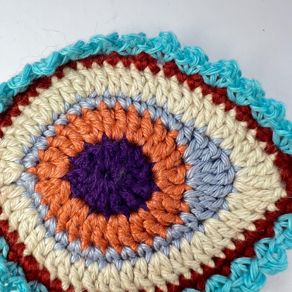 Handmade Crochet Evil Eye Appliques 4" Boho Patches Doilies Witchy Magic Greek - Picture 3 of 10